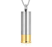 Minicremation Cylinder Shotgun Shell Urn Necklace for Ashes Engraved Dad/Mom/Son/Grandma/Grandpa/Deer Memorial Cremation Jewelry Urn Necklace for Ashes of Loved Ones