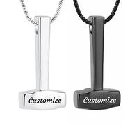 Minicremation Hammer Cremation Jewelry Urn Necklace for Ashes for Human Pet Keepsake Pendant Jewelry Memorial Gift, Metal, not