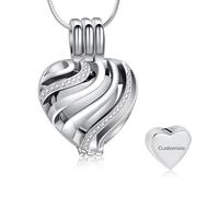 Minicremation Heart Cremation Jewelry for Ashes Urn Necklaces with Hollow Urn Keepsake Pendant Charm Stainless Steel Cremation Pendant Memorial Locket