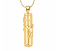Minicremation Hummingbird Cremation Jewelry for Ashes Cylinder Flower Urn Necklace for Ashes Funeral Memorial Urn Locket Keepsake Pendant for Women, Metal, not (Gold)