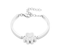Minicremation Paw Print Urn Bracelet for Ashes Stainless Steel Cremation Jewelry Bracelet for Ashes Holder Bangle Link Chain Keepsake Memorial Bracelet for Women
