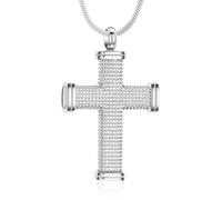 Minicremation Rope Winding Cross Cremation Ashes Urn Pendant Necklace Memorial Keepsake Jewelry Lord’s Prayer Cross Ashes Necklaces
