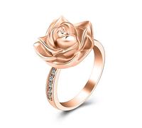 Minicremation Rose Flower Cremation Jewelry Urn Ring for Ashes Funeral Keepsake Urn Ring for Ashes for Women Memorial Ring with Fill Kit, Stainless Steel steel, not (Rose Gold, 10)