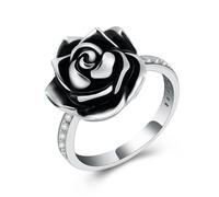 Minicremation Rose Flower Cremation Jewelry Urn Ring for Ashes Funeral Keepsake Urn Ring for Ashes for Women Memorial Ring with Fill Kit, Stainless Steel steel, not (Silvery, 7)