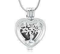 Minicremation Tree of Life Cremation Jewelry Crystal Heart Urn Ashes of Loved One Necklace for Women Funeral Memorial Keepsake Necklace Ashes Holder