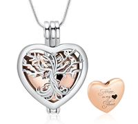 Minicremation Tree of Life Heart Urn Necklace for Ashes for Women Men Always in My Heart Cremation Jewelry Memorial Keepsake Holder Pendant for Loved Ones