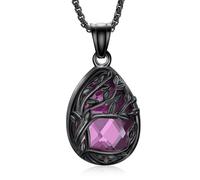 Minicremation Tree of Life Teardrop Urn Necklace for Ashes with Crystal Cremation Jewelry Memorial Ashes Keepsake Pendant for Women & Men
