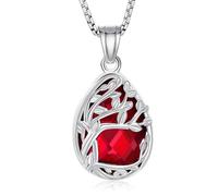 Minicremation Tree of Life Teardrop Urn Necklace for Ashes with Crystal Cremation Jewelry Memorial Ashes Keepsake Pendant for Women & Men