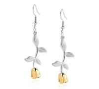 Minicremation Urn Earrings for Ashes Stainless Steel Rose Flower Urn Earrings for Ashes Cremation Urn Keepsake Memorial Earrings Holder Ash Jewelry for Women for Pet/Human