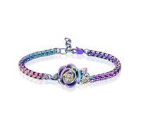 Minicremation Women's Adjustable Rose Urn Bracelet Ashes Holder Memorial Elegant Link Chain Keepsake Cremation Bangle to Hold Ashes