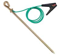 Minidodoca Portable Ground Rod with 5.1ft 12AWG UL Listed Grounding Wire with Crocodile Clip,Great for Electric Fences,Antennas,Generator,Ground Post Pin(Grounding Rod with 5.1ft Wire)