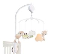 MiniDream Cot Mobile, Wind Up Music Mobile That Plays a Gentle Lullaby, No Need for Batteries, Includes 360 Degree Rotating Hanging Soft Toys, Safari Design