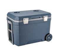 Minifacto 45L Wheeled Cooler Box, Large Insulated Cool Box on Wheels with PU Foam Insulation, Stays Cool for Days, Heavy Duty Rolling Ice Cooler with Handle & Drain for Camping, Travel, Festivals