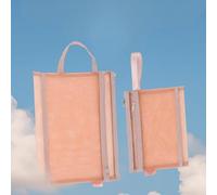 Minifactory 10-Pack Colored Mesh Zipper Bags - A5/A4 Double-Layer See-Through Nylon Pouches with Handles for Lego, Building Blocks & Toy Organization