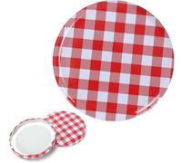 Minifactory 100 PCS Mason Jar Lids 82MM Twist Off Canning Lids, Reusable Replacement Jar Caps for Jam Jars, Preserving Lids for Honey, Marmalade, Sauce, Pickles (Red White)