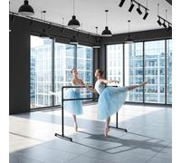 Minifactory 3.7ft Adjustable Freestanding Ballet Barre, 115 * 105cm Double Bar Metal Frame with Non-Slip Base, Dancing Stretching Ballet Barre for Home, Yoga, Pilates & Pull Ups