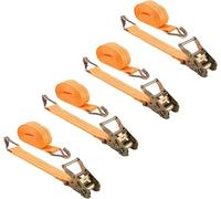 Minifactory 4PCS Heavy Duty Ratchet Tie Down Straps 6M x 50mm, 2000KG Adjustable Tensioning Belts with Steel Hooks for Motorcycles Trailers Trucks Cargo Transport