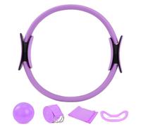 Minifactory 5-in-1 Pilates Ring Set with Yoga Ball Resistance Bands & Core Training Belt - Full-Body Toning Home Gym Equipment for Women Men Flexibility Strength Workout (Purple)
