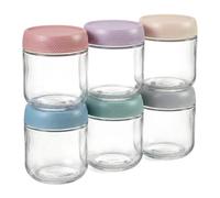 Minifactory 6-Pack 300ml Glass Jars with Airtight Lids-Leakproof Overnight Oats Containers & Yogurt Pots, Wide Mouth, Stackable Food Storage Jars for Meal Prep, Snacks, Salad, Fridge Organisation