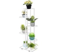 Minifactory 6 Tier Metal Plant Stand - Tall Indoor Plant Shelf, Corner Tiered Flower Stand for Multiple Pots, Space Saving Display for Balcony, Living Room, Bedroom (White)