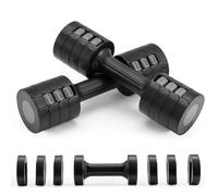 Minifactory Dumbbells Set Women Adjustable 4-in-1 Weights, 1kg-2.5kg Per Dumbbell, Adjustable Dumbbell Pair for Home Gym Fitness Training, Compact Strength Training Weights for Women (Black)