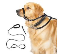 Minifactory Figure of 8 Dog Lead, Anti Pull Training Lead for Dogs, Stop Dogs Pulling, 1m/1.2m Rope Slip Lead with Padded Nose Support & Collar Attachment, for Small Medium Large Dog (1.2 m)
