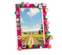 Minifactory Flowering Plenty 6-Inch DIY Photo Frame - Colourful Daisy Building Block Picture Frame, Rebuildable ABS Brick Craft Kit for Home Decor, Wall-Mountable & Tabletop Display, Creative Gift