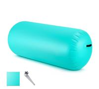 Minifactory Inflatable Gymnastics Air Roller Barrel 100cm Tumbling Mat Professional Backbend Trainer for Yoga/Backflip Training Home Gym Use High-Weight Capacity & Waterproof Design (Green)