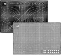 Minifactory Self Healing Cutting Mat, A3 Double Sided 5-Ply Thickened Rotary Cutting Sewing Mat with Inch & Metric Grid, Durable Craft Cutting Board (Black/Grey 60 * 45cm)