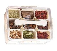 Minifactory Snackle Box, 9-Compartment Snack Box With Lid, Portable Divided Snack Container, Food Storage Container, Snack Container Organizer for Charcuterie Candy Fruits Nuts Travel Picnics, White
