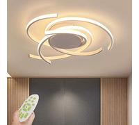 minifair Modern LED Dimmable Ceiling Light with Remote Control Kitchen Island Lamp Dining Table Creative Spiral Flower Shape Design Metal Acrylic Ceiling Chandelier Lighting for Living Room Bedroo...