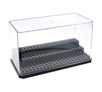 Minifigure Display Case, 3-Tier Acrylic Dustproof Storage Box for Action Figures & Building Blocks, Collectible Model Display Stand with Steps, Gift for Brick Fans, 7 x 9 x 4 inches