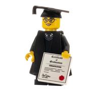 Minifigures.com Custom Design Minifigure - Female Graduate - Adult Collectors Edition, Black