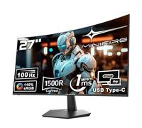 Minifire 27 Inch Monitor, USB Type-C Port, 100Hz Curved Monitor, Built in Speaker, Eye-Care for Business and Office, FHD 1080P PC Screen, FlickerFree, Lowblue Mode, Anti Glare, HDMI Port (MF27C1)
