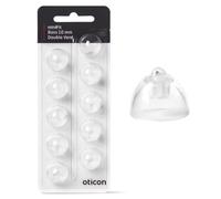 Minifit Bass Double Vent 10mm (Medium) Domes,Hearing aid Domes, for Oticon Bernafon Sonic Philips MiniRite Hearing Aids Supplies (1 pack/10 Domes Total) Genuine OEM for Oticon