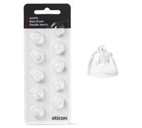 Minifit Bass Double Vent 8mm (Medium) Domes,Hearing aid Domes, for Oticon Bernafon Sonic Philips MiniRite Hearing Aids Supplies (1 pack/10 Domes Total) Genuine OEM for Oticon