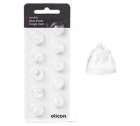 Minifit Bass Single Vent 8mm (Medium) Domes,Hearing aid Domes, for Oticon Bernafon Sonic Philips MiniRite Hearing Aids Supplies (1 pack/10 Domes Total) Genuine OEM for Oticon