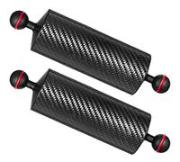 MINIFOCUS Underwater Float Arm 2PCS Carbon Fiber Floating Dual Ball Arm Diving Buoyancy System for Diving Tray Video Light/Strobe (D60mm, 8'', Buoyancy provided 300g2)