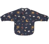 Minifolk Long Sleeved Waterproof Coverall Bib | 6 to 24 Months | Messy Play Bib | Wipeable Washable | UK designed | Toddler Apron | Baby Bib | Weaning Bib | Child Bib (Come rain or shine)