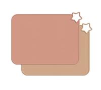 Minifolk Star Non Slip Silicone Table Mat set for Baby/Toddlers | Nordic Colours - Muted/Apricot | Portable | Heat Resistant Baby and Toddler Placemat | Multi-use