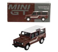 MiniGT Land Rover Defender 110 1985 County Station Wagon Brown 1:64 Model 734-L