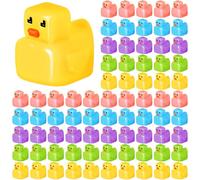 MiniInflat 100 Pcs Mini Resin Square Tiny Ducks Bulk Micro Duck Figures Dollhouse Miniatures Garden Landscape Aquarium Dollhouse Decor Accessories Potted Ornament DIY Charms for Party