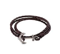 MiniJewelry Anchor Brown Braided Leather Wrap Bracelets for Men Women Religion Bible Immanuel Isaiah 7:14 God With Us