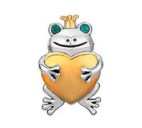 MiniJewelry Frog Charm Compatible with Pandora Bracelets Cute Frog Prince Gold Crown Love Heart Fairytale Royalty Sister Daughter Family