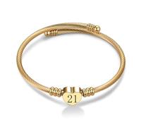 MiniJewelry Gold Heart Cuff Bracelets for Birthday 13 15 16 18 21 30 40 50 60 65 70 Gift for Daughter Granddaughter Grandma Mum Niece Auntie Friend