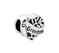 MiniJewelry Grandma Love Heart Charm Compatible with Pandora Charms Bracelets Grandmother Women Granddaughter Nan Family Birthday