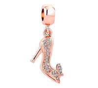 MiniJewelry High Heel Shoe Bowknot Rose Gold Charm Compatible with Pandora Bracelets Women Girls Christmas Granddaughter