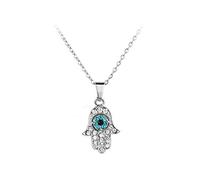 MiniJewelry Lucky Protect Blue Evil Eye Hamsa Hand Pendant Necklace for Women Jewellery Daughters Friends Granddaughters Family Birthday Christmas