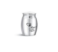 MiniJewelry Paw Print Mini Cremation Urns for Ashes Always in My Heart Dog Cat Pets Puppy Family Funeral Sepulchral Cinerary Memorial Keepsake Jar
