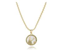 MiniJewelry Virgo Astrological Signs Zodiac Necklaces Constellations Horoscope Round Gold Opal Pendant Gray Birthday Birthstones